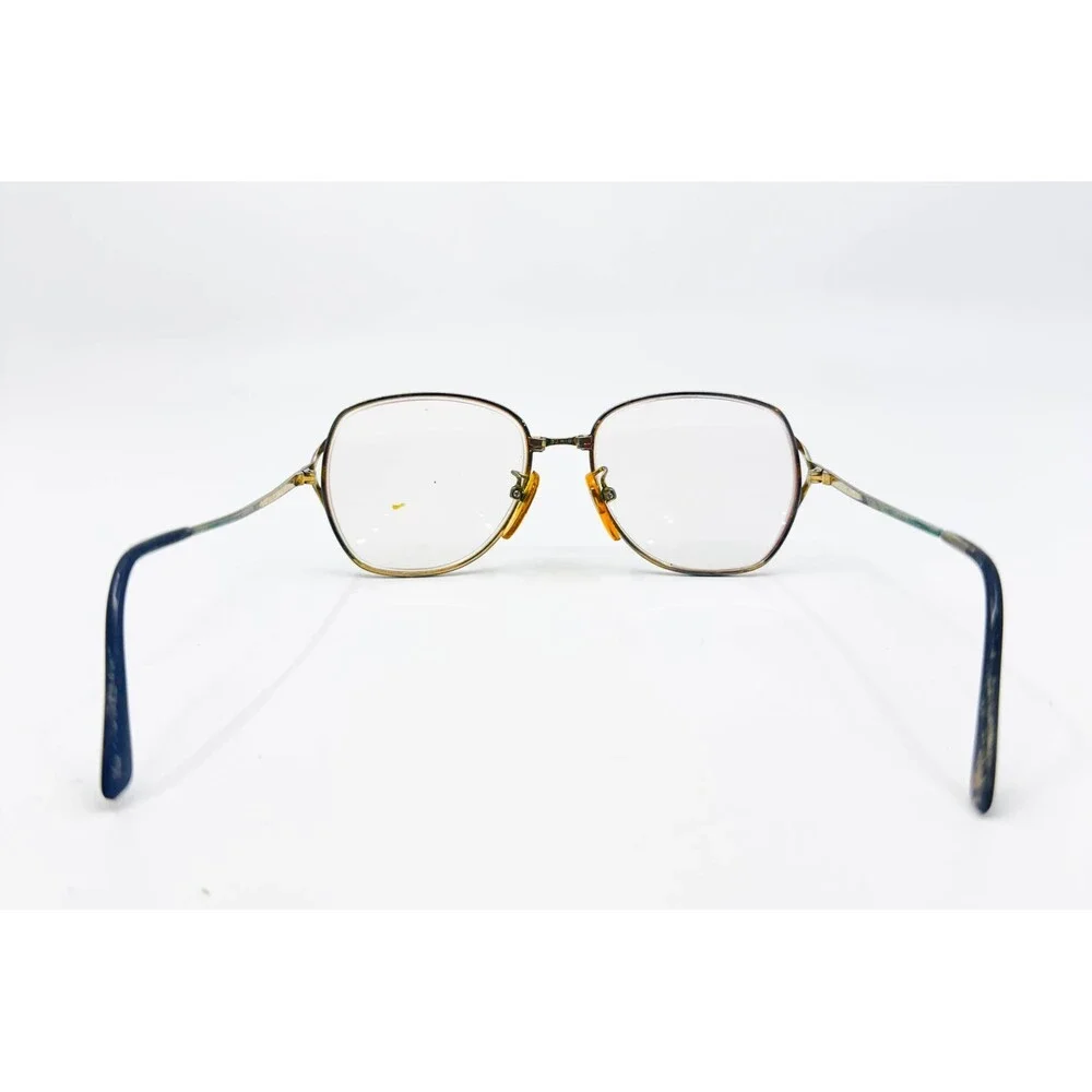 Unbranded Eyeglass Frames Women Gold Black Square Metal Vintage 54-16-135